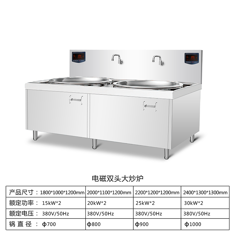 电磁双头大炒炉
